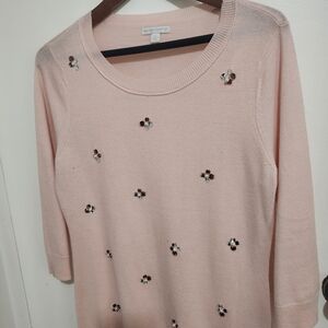 New York & Company Light Pink Knit Top